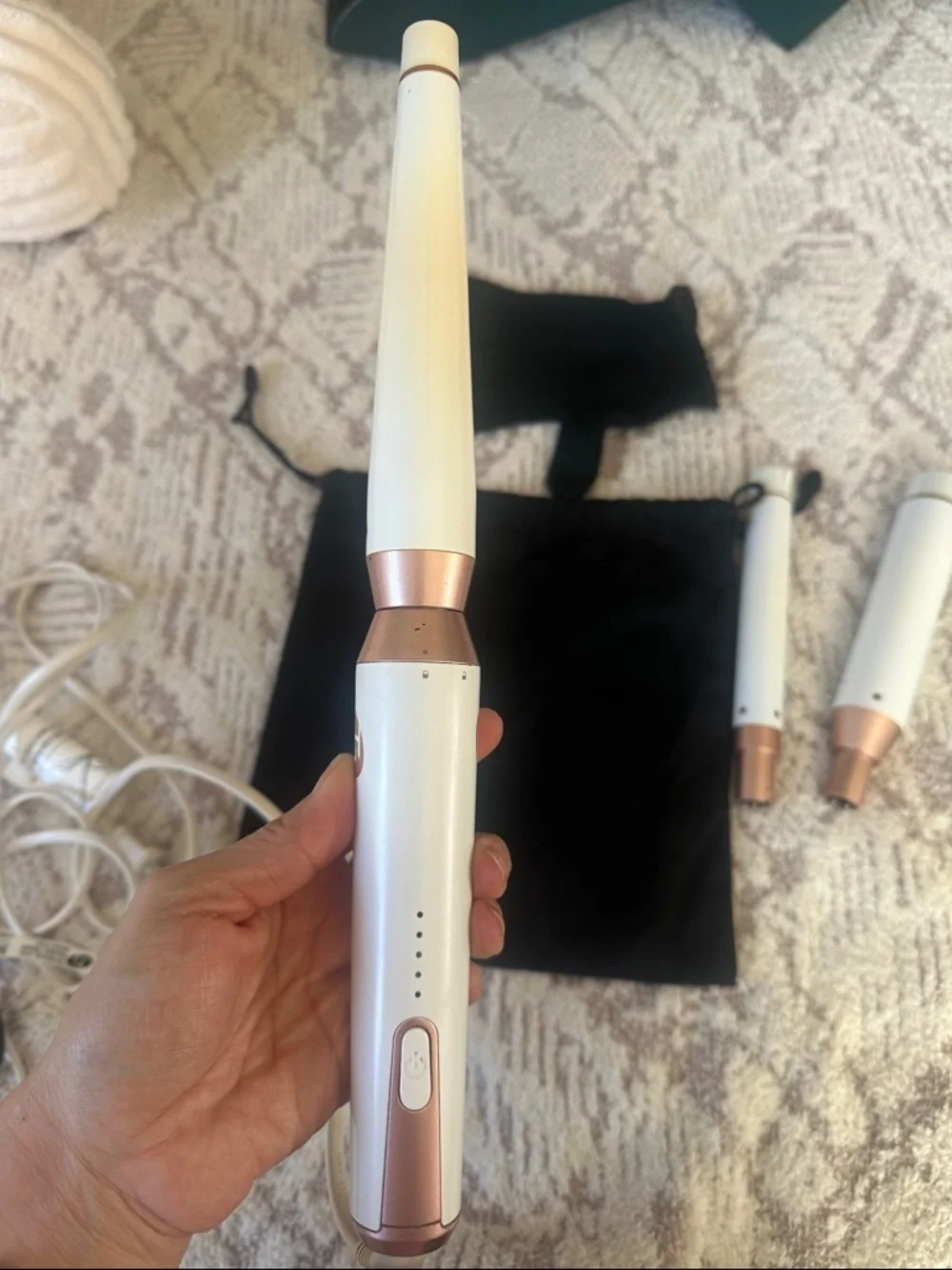 T3 EUC 3-Piece White and Rose Gold Interchangeable Curling Set